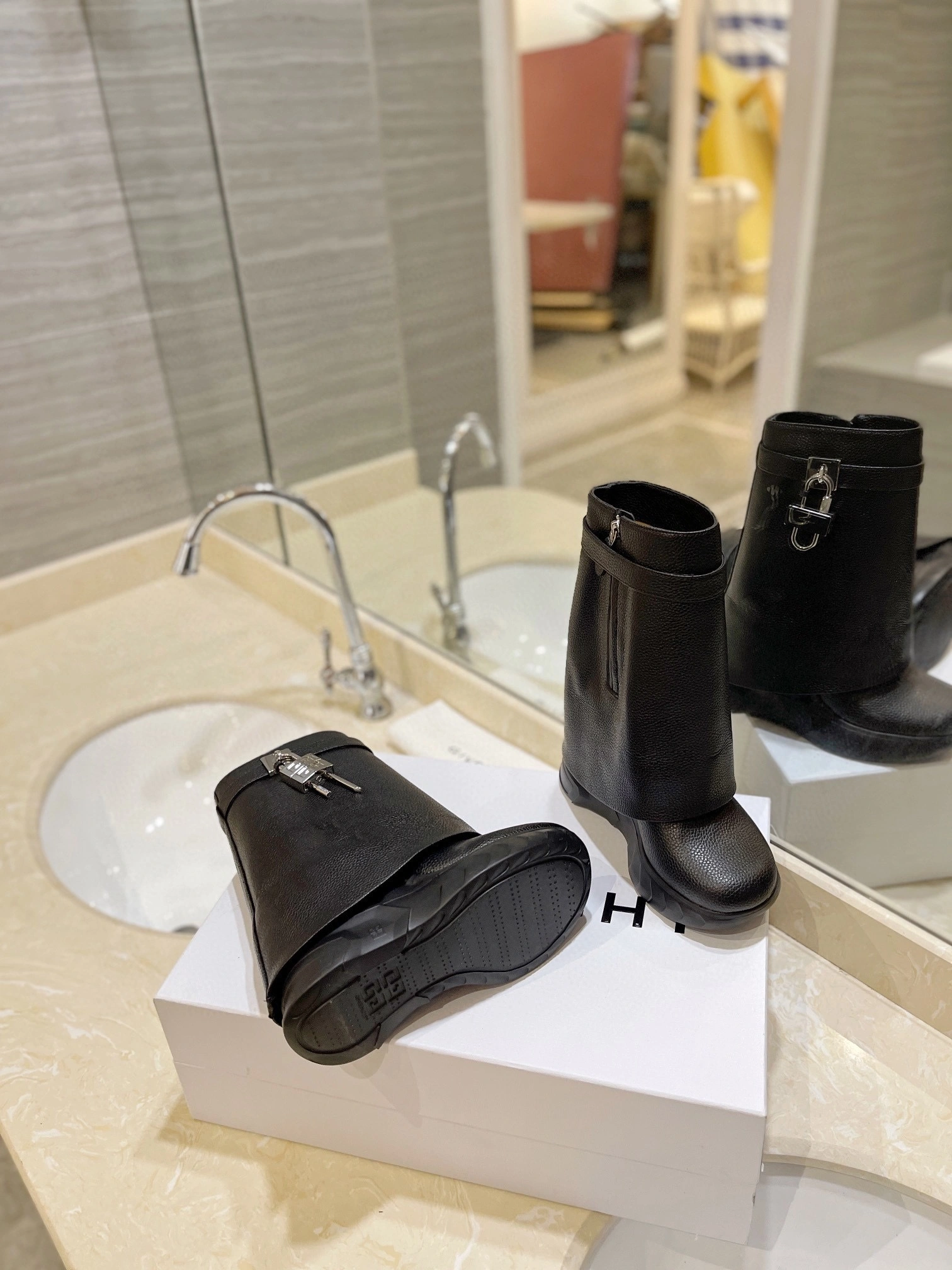 &COCO-- 6iv593hy BE603SE1AZ-001 Heel height：10.5CM Waterproof：3.5CM cowhide item:D-X000J1241